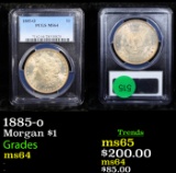 PCGS 1885-o Morgan Dollar $1 Graded ms64 By PCGS