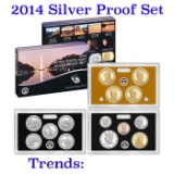 2014 United States Mint Silver Proof Set - 14 pc set, about 1 1/2 ounces of pure silver