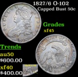 1827/6 O-102 Capped Bust Half Dollar 50c Grades xf+