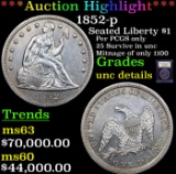 ***Auction Highlight*** 1852-p Seated Liberty Dollar $1 Graded Unc Details By USCG (fc)