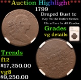 ***Auction Highlight*** NGC 1799 Draped Bust Large Cent 1c Graded vg details By NGC (fc)