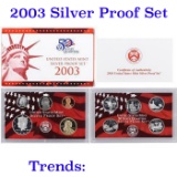 2003 United States Silver Proof Set - 10 pc set, about 1 1/2 ounces of pure silver