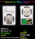 ***Auction Highlight*** NGC 1901-o Morgan Dollar $1 Graded ms65 By NGC (fc)