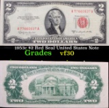 1953c $2 Red Seal United States Note Grades vf++