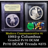 Proof 1992-P Columbus Modern Commem Dollar $1 Graded GEM++ Proof Deep Cameo By USCG