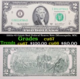 2003a $2 Green Seal Federal Reseve Note (Minneapolis, MN) Grades Gem++ CU