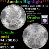 ***Auction Highlight*** 1883-o Vam 23B I3 R5 Morgan Dollar $1 Graded GEM++ Unc By USCG (fc)