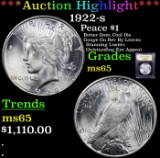 ***Auction Highlight*** 1922-s Peace Dollar $1 Graded GEM Unc By USCG (fc)