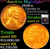***Auction Highlight*** 1926-s Lincoln Cent 1c Graded Choice Unc RD By USCG (fc)