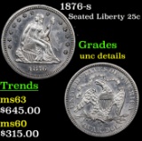 1876-s Seated Liberty Quarter 25c Grades Unc Details