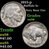 1915-p Buffalo Nickel 5c Grades Choice AU/BU Slider