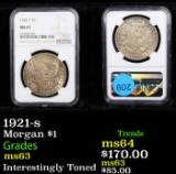 NGC 1921-s Morgan Dollar $1 Graded ms63 By NGC