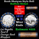 Buffalo Nickel Shotgun Roll in Old Bank Style 'Los Angeles Trust And Savings Bank'  Wrapper 1915 & d