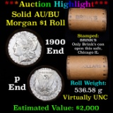 ***Auction Highlight*** AU/BU Slider Brinks Shotgun Morgan $1 Roll 1900 & P Ends Virtually UNC (fc)
