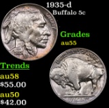 1935-d Buffalo Nickel 5c Grades Choice AU