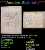 ***Auction Highlight*** Continental Currency September 26th, 1778 $40 Fr-CC84 Sig n. Donnell & P. Co