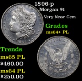 1896-p Morgan Dollar $1 Grades Choice Unc+ PL