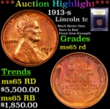 ***Auction Highlight*** 1913-s Lincoln Cent 1c Graded GEM Unc RD By USCG (fc)