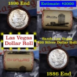 ***Auction Highlight*** Full Morgan/Peace Sands Hotel silver $1 roll $20, 1886 & 1896 end (fc)
