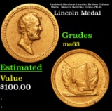 Undated Abraham Lincoln, Broken Column Medal, Modern Restrike Julian-PR-38 Grades Select Unc