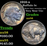 1916-s Buffalo Nickel 5c Grades Choice AU/BU Slider