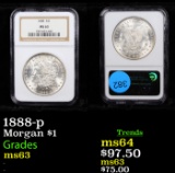 NGC 1888-p Morgan Dollar $1 Graded ms63 By NGC