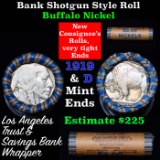 Buffalo Nickel Shotgun Roll in Old Bank Style 'Los Angeles Trust And Savings Bank'  Wrapper 1919 & d