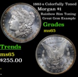 1882-s Colorfully Toned Morgan Dollar $1 Grades GEM Unc