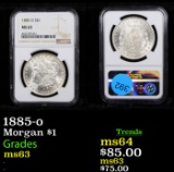 1885-o Morgan Dollar $1 Graded ms63 By NGC