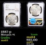 NGC 1887-p Morgan Dollar $1 Graded ms63 By NGC