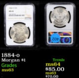 NGC 1884-o Morgan Dollar $1 Graded ms63 By NGC
