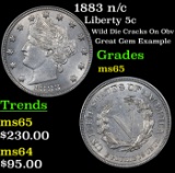 1883 n/c Liberty Nickel 5c Grades GEM Unc