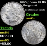 1890-p Vam 19 R5 Morgan Dollar $1 Grades Select+ Unc