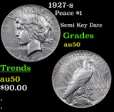 1927-s Peace Dollar $1 Grades AU, Almost Unc