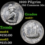 1920 Pilgrim Old Commem Half Dollar 50c Grades Select+ Unc