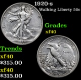1920-s Walking Liberty Half Dollar 50c Grades xf