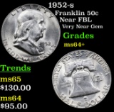 1952-s Franklin Half Dollar 50c Grades Choice+ Unc