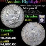***Auction Highlight*** 1893-cc Vam 3 'Alligator Eye' Morgan Dollar $1 Graded BU+ By USCG (fc)
