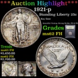 ***Auction Highlight*** 1921-p Standing Liberty Quarter 25c Graded Select Unc FH By USCG (fc)