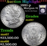 ***Auction Highlight*** 1881-p Morgan Dollar $1 Graded GEM++ Unc By USCG (fc)