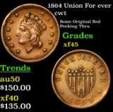 1864 Union For ever Civil War Token 1c Grades xf+