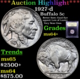 ***Auction Highlight*** 1927-d Buffalo Nickel 5c Graded Choice+ Unc BY USCG (fc)