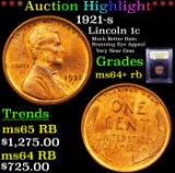 ***Auction Highlight*** 1921-s Lincoln Cent 1c Graded Choice+ Unc RB By USCG (fc)