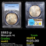 PCGS 1882-p Morgan Dollar $1 Graded ms63 By PCGS