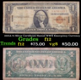 1935A $1 Silver Certificate Hawaii WWII Emergency Currency f, fine