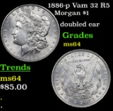 1886-p Vam 32 R5 Morgan Dollar $1 Grades Choice Unc