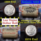 ***Auction Highlight*** Full Morgan/Peace Stardust Hotel silver $1 roll $20, 1878 & 1889 end (fc)