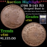 ***Auction Highlight*** 1798 S-145 R-3 Draped Bust Large Cent 1c Graded vf, very fine By USCG (fc)