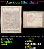 ***Auction Highlight*** Continental Currency January 14th, 1779 $4 Fr-CC90 Sig C. Cist Choice CU (fc