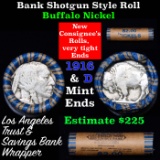 Buffalo Nickel Shotgun Roll in Old Bank Style 'Los Angeles Trust And Savings Bank'  Wrapper 1916 & d